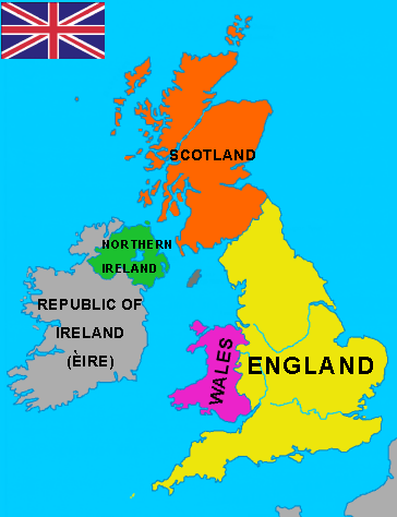 the map of The United Kingdom